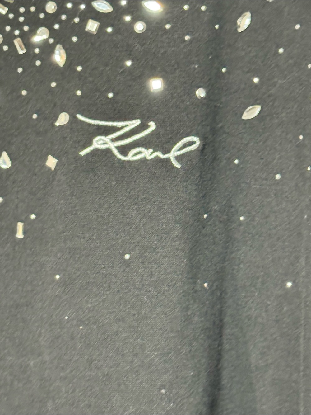 Karl Lagerfeld Black Sweatshirt with Silver Speckle Yoke - Picture 8 of 9